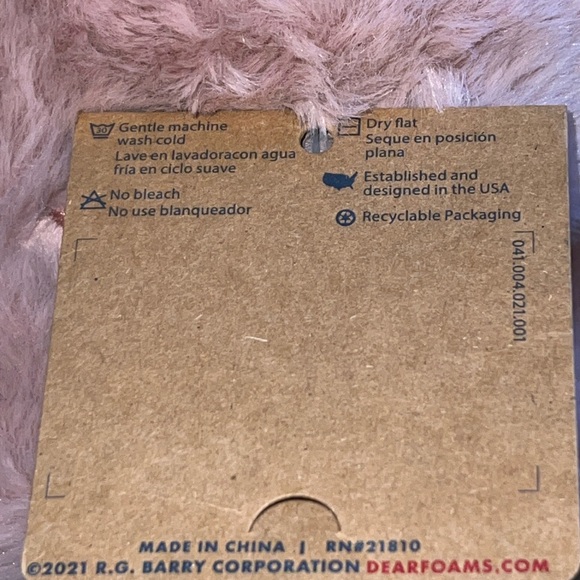 🌟NWT🌟 Dluxe by Dearfoams Pink "Super Mom" Faux Fur Slide House Slipper - Picture 9 of 11